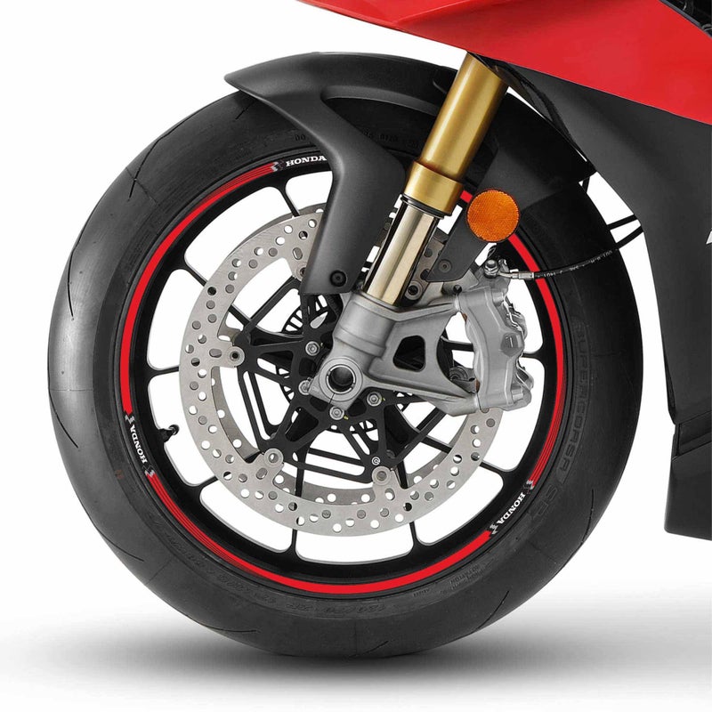 labelbike Stickers Stripes Motorcycle Rims Wheels 17 Tuning Protection Kit with Official License Compatible with Honda Red Color - Image 2