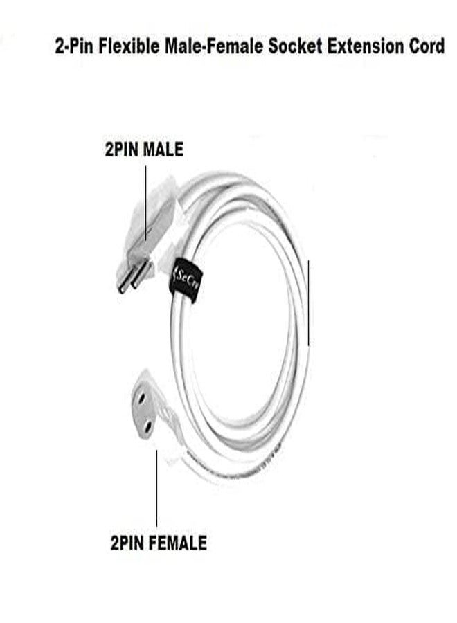 FROCEL 2-Pin Flexible Male-Female Socket,Flat Wire,Extension Cord for Multipurpose Use,Festive Decorations,Diwali,Christmas,etc Make in India.(3 Meter) (Copper 2 Pin Connector)- - Image 2