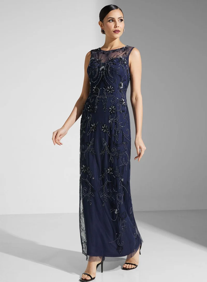 Namshi x Floral Beaded Gown
