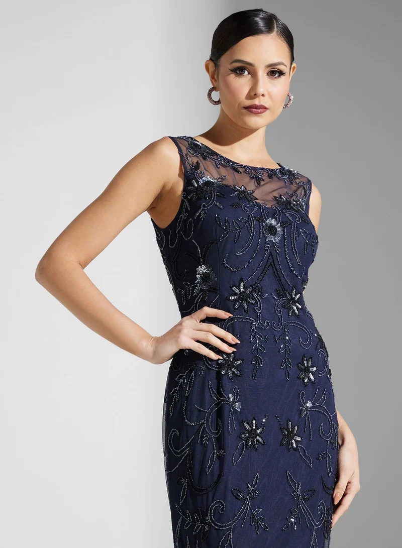 Namshi x Floral Beaded Gown