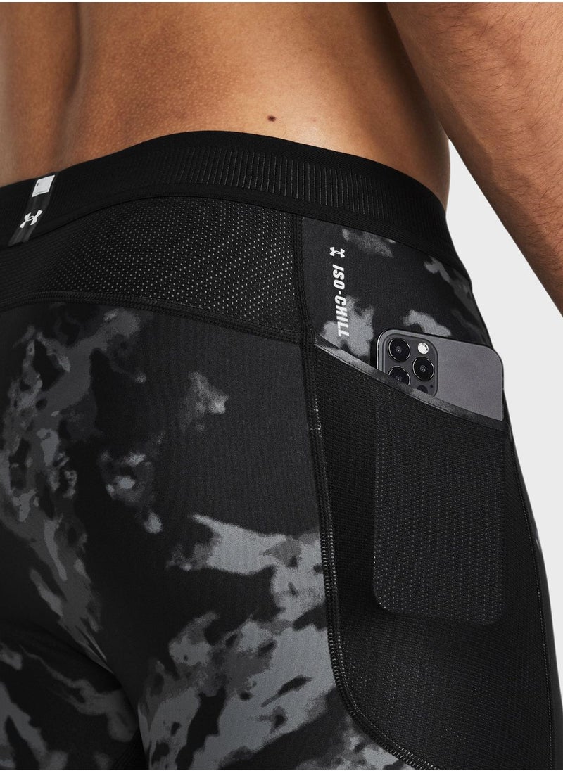UNDER ARMOUR - Heatgear Isochill Printed Compression Leggings - Image 1