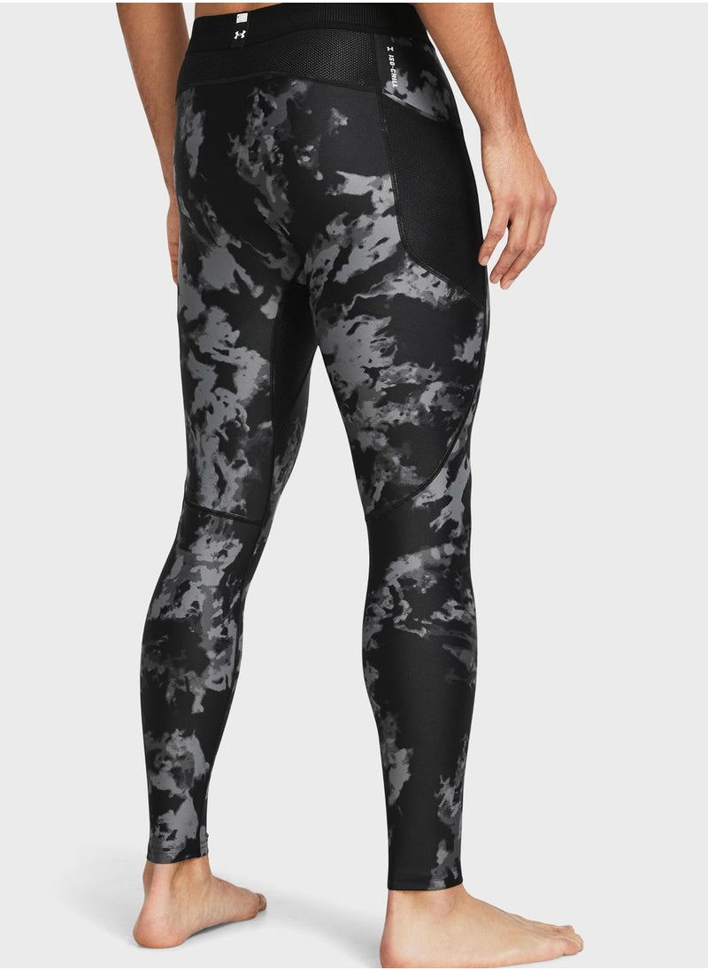 UNDER ARMOUR - Heatgear Isochill Printed Compression Leggings - Image 1