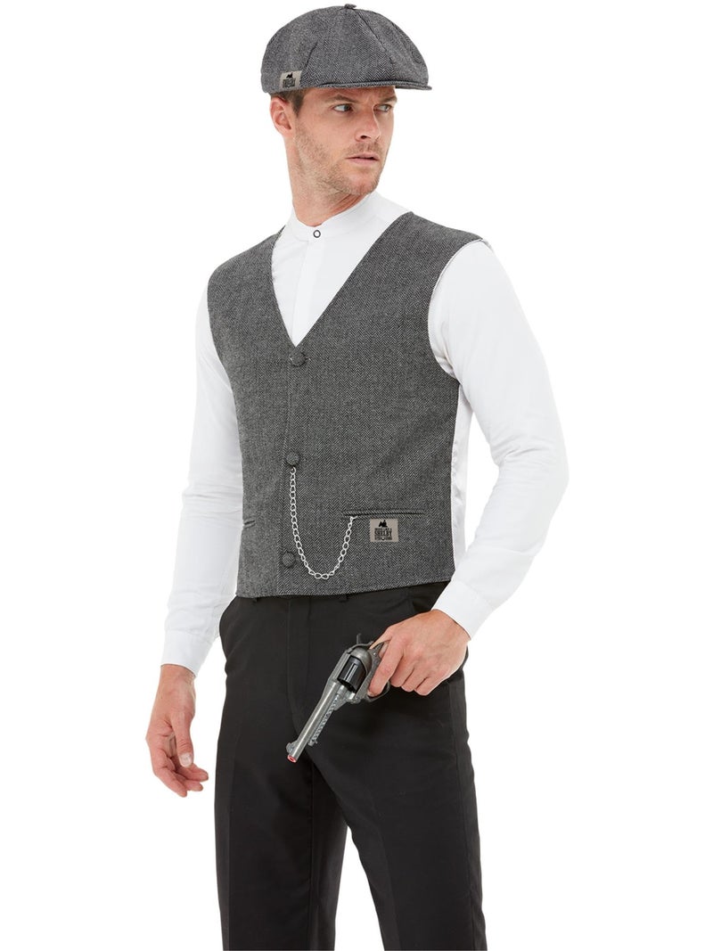 Smiffys Peaky Blinders Shelby Men's Instant Kit for Adults, Waistcoat & Flat Cap for Groups & Parties, Official Peaky Blinders License Fancy Dress for a Quick 1920s Look with Chain Detail - Image 1