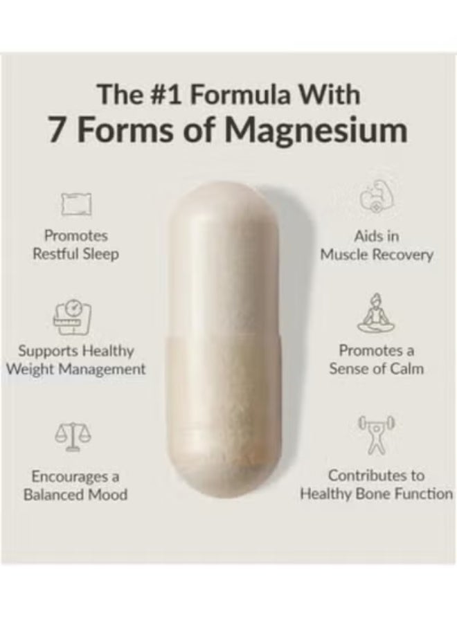 BIOptimizers Magnesium Breakthrough Supplement 4.0-7 Forms of Mg: Glycinate, Malate, Citrate, and More - Natural Support for Sleep and Cognitive Function - 60 Capsules- Calming Vitamins Complex - Image 2