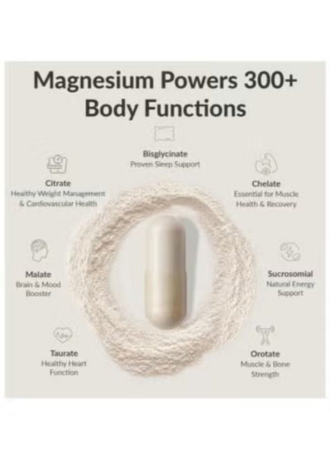 BIOptimizers Magnesium Breakthrough Supplement 4.0-7 Forms of Mg: Glycinate, Malate, Citrate, and More - Natural Support for Sleep and Cognitive Function - 60 Capsules- Calming Vitamins Complex - Image 3