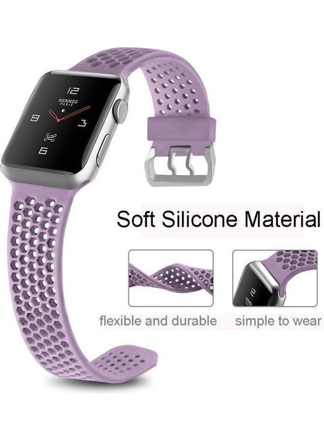 نيبمينينت سوار بديل لساعة أبل سيريس 7/6/5/4/3/2/1/SE مقاس 38/40/41 مم ارجواني فاتح - Image 5