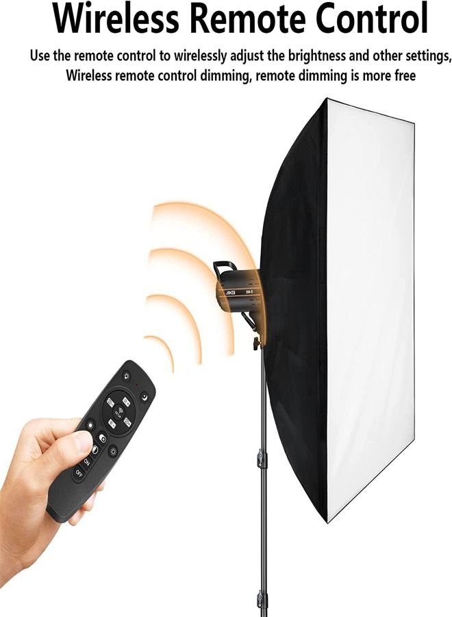 PADOM مجموعة إضاءة فيديو بادوم 200 وات، إضاءة مستمرة للتصوير الفوتوغرافي مع صندوق تثبيت بوينز وحامل، إضاءة استوديو مع تطبيق للتصوير الفوتوغرافي على اليوتيوب وتسجيل الأفلام (مجموعة من 1) - Image 2