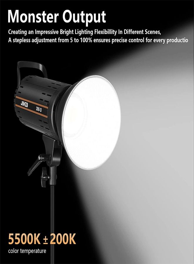 PADOM مجموعة إضاءة فيديو بادوم 200 وات، إضاءة مستمرة للتصوير الفوتوغرافي مع صندوق تثبيت بوينز وحامل، إضاءة استوديو مع تطبيق للتصوير الفوتوغرافي على اليوتيوب وتسجيل الأفلام (مجموعة من 1) - Image 3