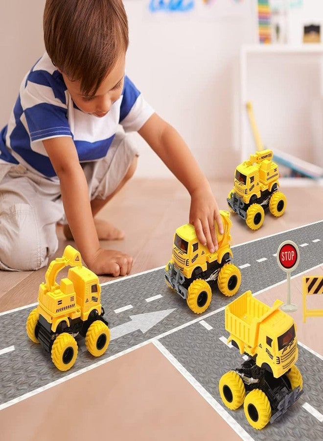 Toy Star لعبة مركبات البناء من توي ستار للأطفال - خلاطة خرسانة، حفارة، رافعة، شاحنة قلابة كبيرة الحجم بعجلات مانعة للانزلاق، سهلة الدفع، هدية مثالية للأولاد - Image 4