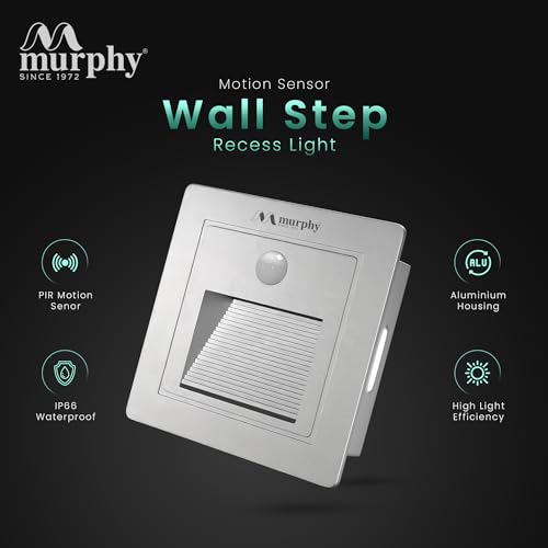 Murphy White Body 3-Watt Conceal Motion Sensor Wall Step Light Outdoor and Indoor LED Foot Light with Aluminium IP65 Grade Waterproof Body (Warm White, Pack of 1) - Image 2