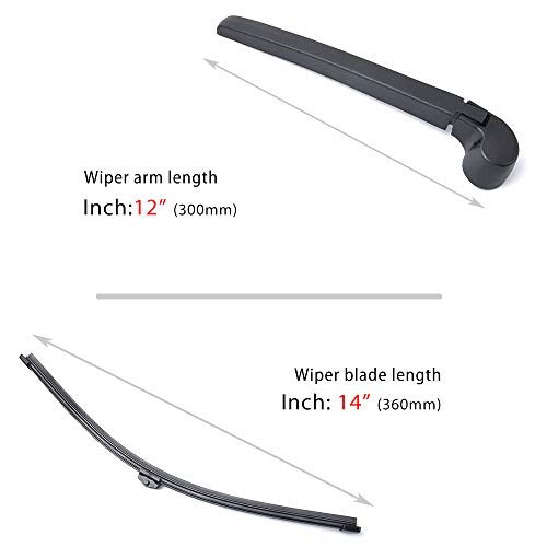 OTUAYAUTO Replacement for Porsche Cayenne 2011-2017 Vehicles, Rear Windshield Back Wiper Arm Blade Set - OTUAYAUTO Factory OEM Replacement 95862804000 - Image 2
