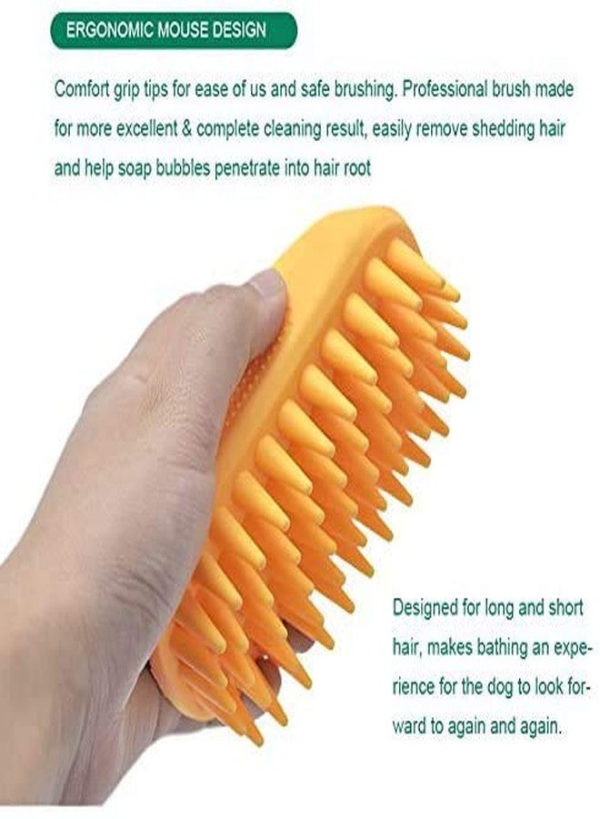 ZOOPOLR Pet Silicone Shampoo Brush for Long & Short Hair, Pink ( New ), Medium Large Pets Dogs Cats, Silicone Shower Wash Curry Brush, Massage Comb - Image 4