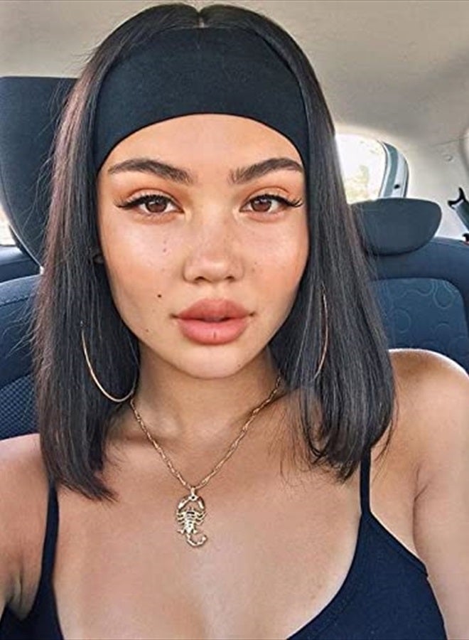 RITOPER Black Headbands for Women Girls, 10 Pack Yoga Workout Headbands Hair Bands for Women's Hair, Wide Elastic Thick Head Bands Turban Head Wrap - Image 3