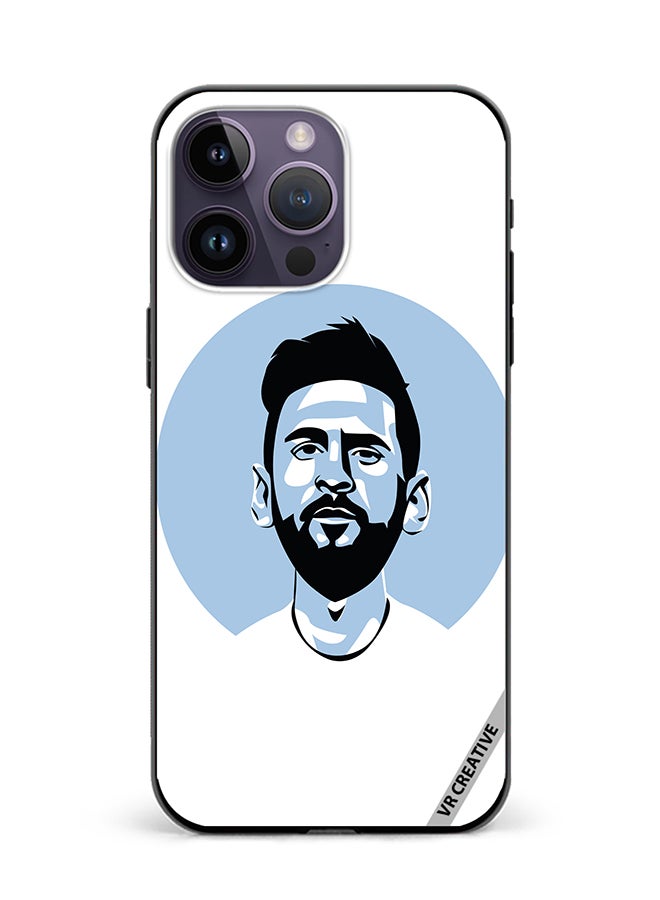 VR CREATIVE Protective Case Cover For Apple iPhone 15 Pro Lionel Messi Vector Design Multicolour - Image 1