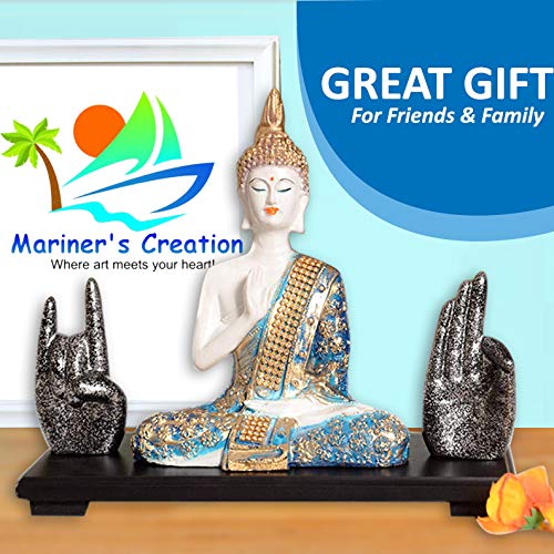Mariner's Creation Buddha Statues for Living Room,Buddha showpiece for Home dcor, House Warming Gift size-20X10X20cm Color -Multi, Resin - Image 4