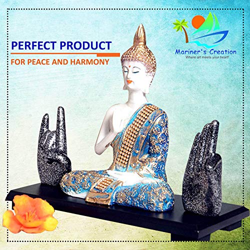 Mariner's Creation Buddha Statues for Living Room,Buddha showpiece for Home dcor, House Warming Gift size-20X10X20cm Color -Multi, Resin - Image 5