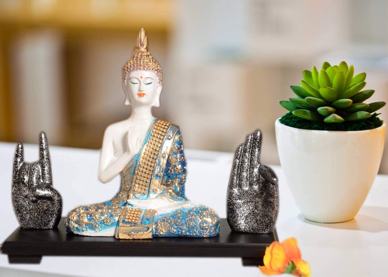 Mariner's Creation Buddha Statues for Living Room,Buddha showpiece for Home dcor, House Warming Gift size-20X10X20cm Color -Multi, Resin - Image 2