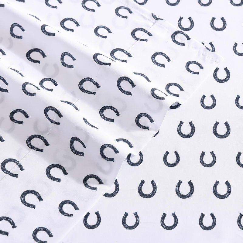 Wrangler - Twin XL Bed Sheets  Breathable & Wrinkle Resistant Bedding with Matching Pillowcase  Lightweight for Year-Round Use  Dorm Essentials (Horseshoe Dots Navy) - Image 3