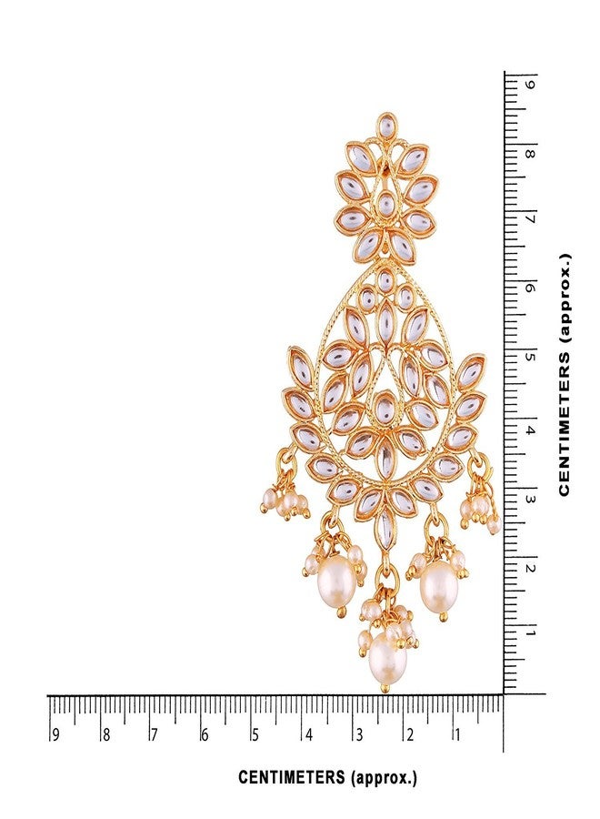 Aheli Indian Chandelier Pearl Beaded Dangle Big Earrings Ethnic wear Bollywood style Perfect for Wedding, Party Fashion Jewelry for Women - Image 4