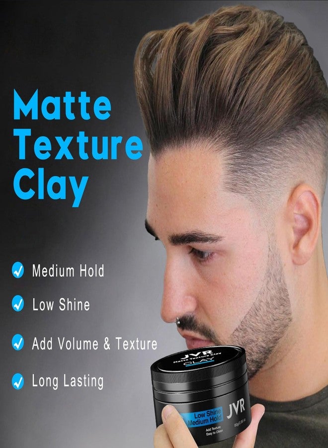 JVR Hair Clay for Men and Women, Medium Hold Matte Finish Texturizing Clay Hair Product Men with Natural and Organic Ingredients, Easy To Wash Out, For All Hairstyles Cream (2.86 oz) - Image 2