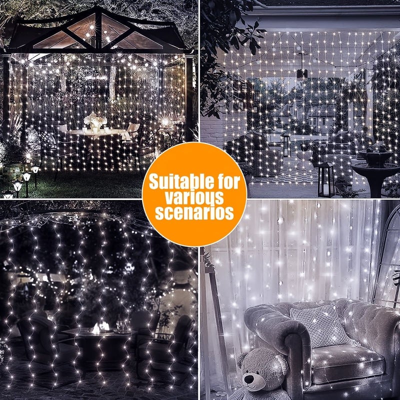 مصباح LED 200 لمبة أضواء خرافية ستائرية شمسية مقاس 300 سم × 200 سم، أضواء خيطية متعددة الألوان بطول 3 أمتار مع 8 أنماط، مقاومة للماء للاستخدام الخارجي، ديكور للباحة والحديقة وحفلات الزفاف والشرفة - Image 3