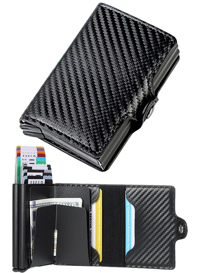 Card Holder, Men Credit Card Holder, Slim Card Case Front Pocket Anti-theft-RFID Auto Pop up Travel Thin Wallets for Men - Image 1