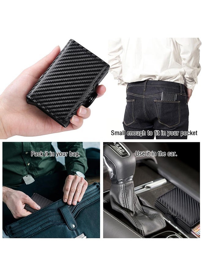 Card Holder, Men Credit Card Holder, Slim Card Case Front Pocket Anti-theft-RFID Auto Pop up Travel Thin Wallets for Men - Image 4