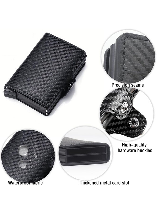 Card Holder, Men Credit Card Holder, Slim Card Case Front Pocket Anti-theft-RFID Auto Pop up Travel Thin Wallets for Men - Image 2
