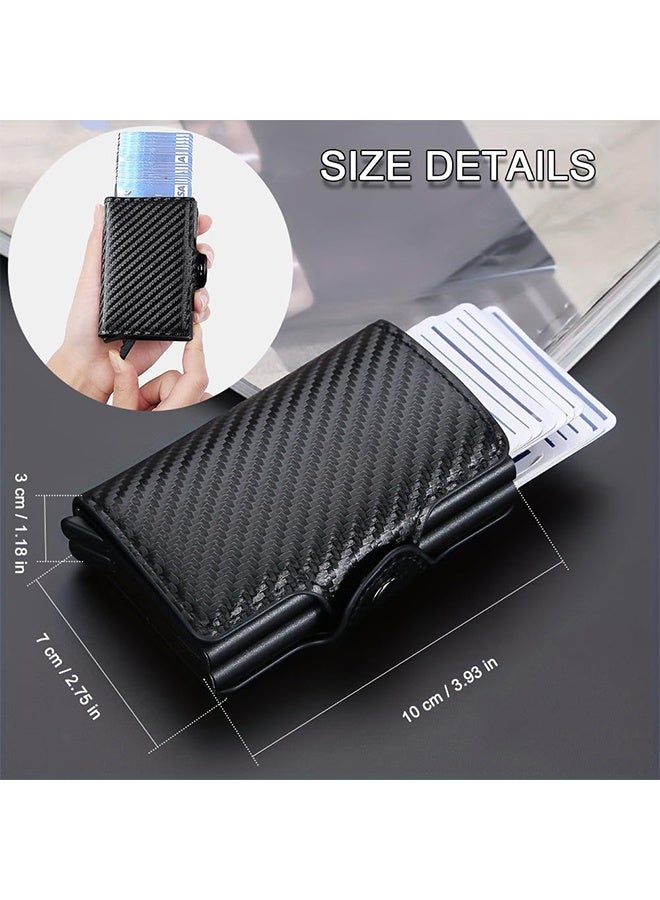 Card Holder, Men Credit Card Holder, Slim Card Case Front Pocket Anti-theft-RFID Auto Pop up Travel Thin Wallets for Men - Image 3