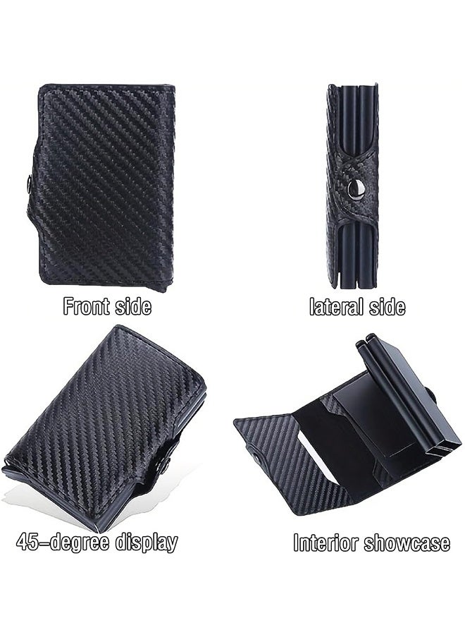 Card Holder, Men Credit Card Holder, Slim Card Case Front Pocket Anti-theft-RFID Auto Pop up Travel Thin Wallets for Men - Image 5
