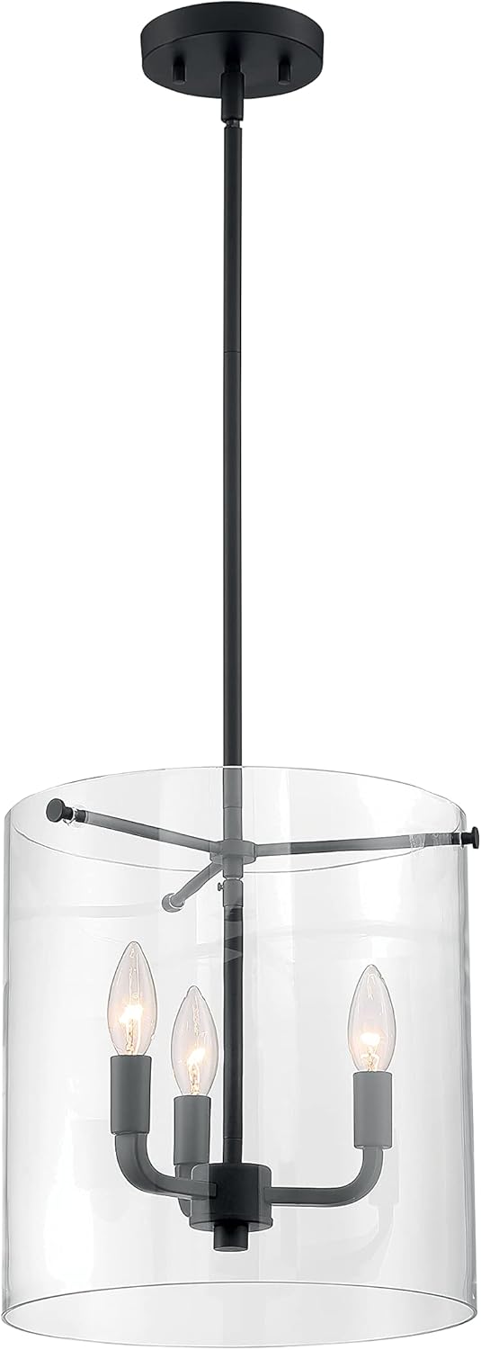Nuvo 607277 Sommerset 3Light Pendant Fixture with Clear Glass  Matte Black Finish - Image 5