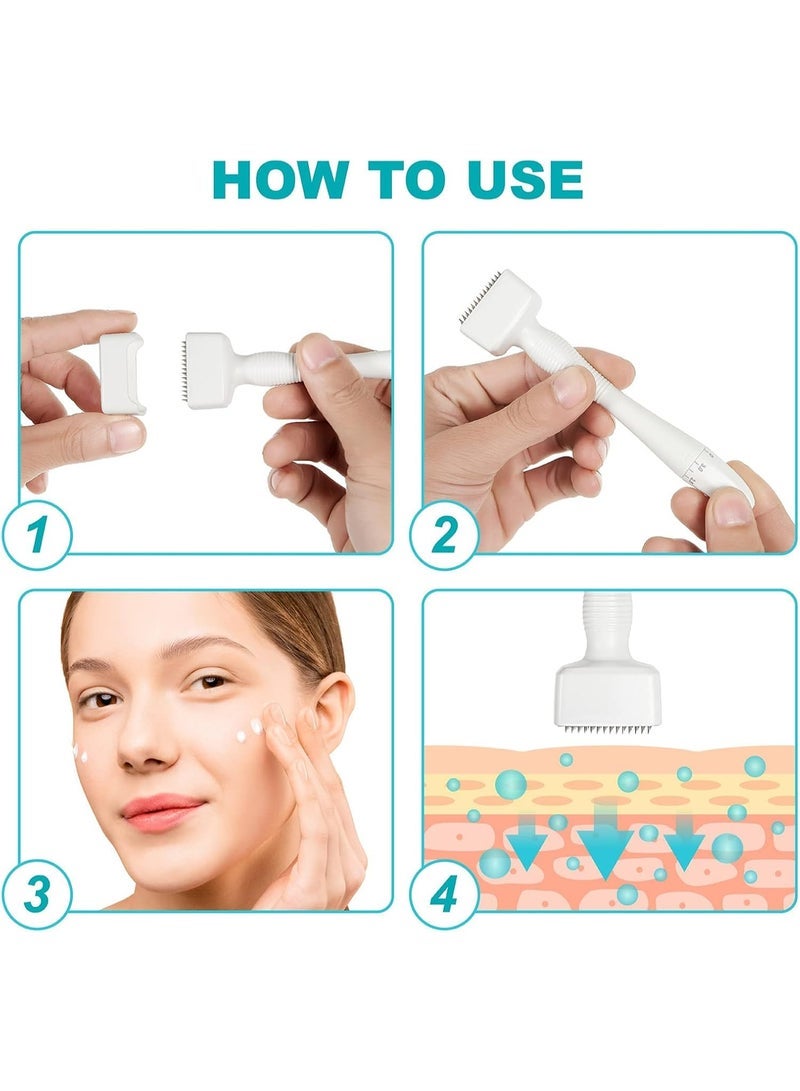 ختم ديرما إبر دقيقة قابل للتعديل من التيتانيوم 140 0-3.0 مم - أسطوانة ديرما إبر دقيقة احترافية للوجه والجسم ونمو الشعر واللحية، أداة ديرما بن للعناية بالبشرة للرجال والنساء للاستخدام المنزلي - Image 5