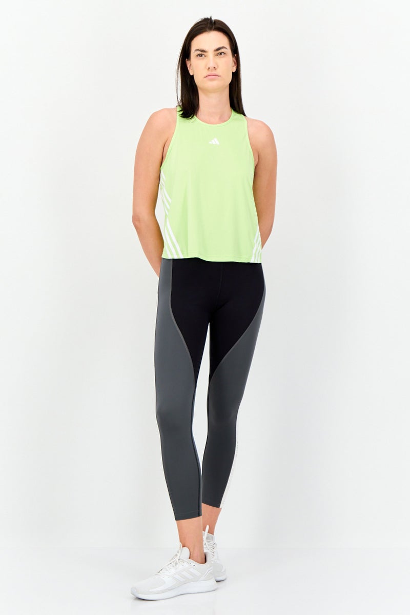 Adidas Women Slim Fit Sleeveless Training Hyperglam Tank Top, Pistachio Green  - Image 3