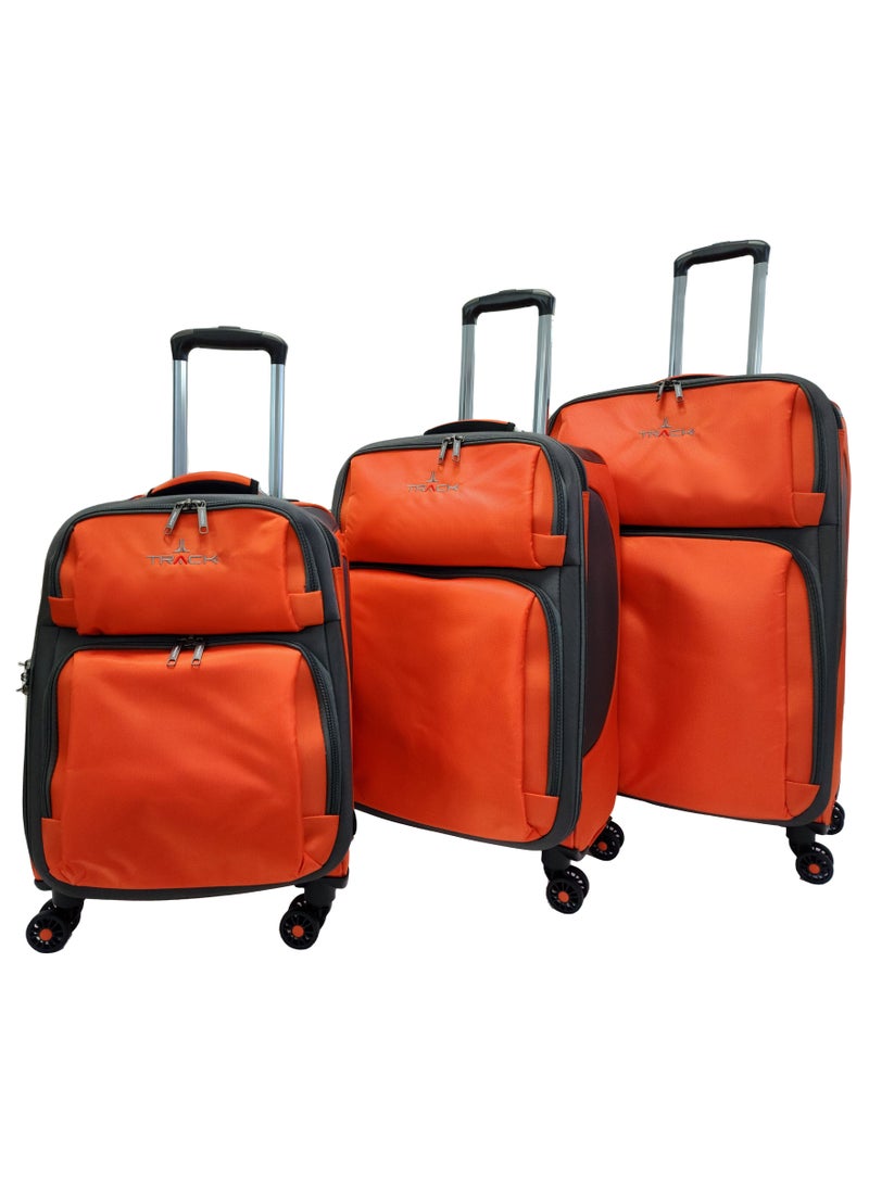 Track - Luggage Set Soft Side - Lightweight Expandable Suitcase set of 3 - Trolley Bag for Travel with 4 Double Wheels & TSA Lock (20/24/28 Inches) - Image 1