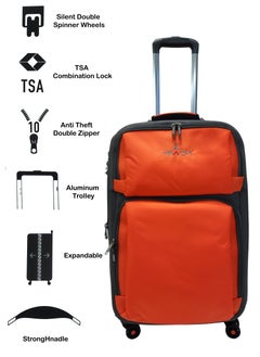 Track Luggage Set Soft Side - Lightweight Expandable Suitcase set of 3 - Trolley Bag for Travel with 4 Double Wheels & TSA Lock (20/24/28 Inches)  - Image 2