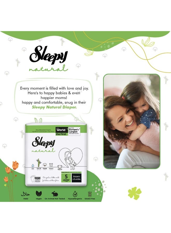 Sleepy Natural Size 5  Newborn 11-18kg Hypoallergenic Baby Dry Diapers 5 x 24 Diapers - Image 2