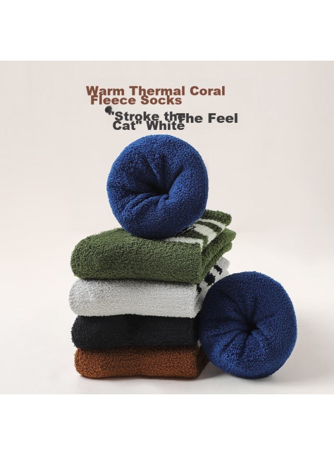 LANG SHA Langsha Children's Socks, Boys' Fleece-lined Thick Mid-calf Cotton Socks, Winter Warmth, For Students, Older Children, Boys, Baby Terry Socks - Image 3