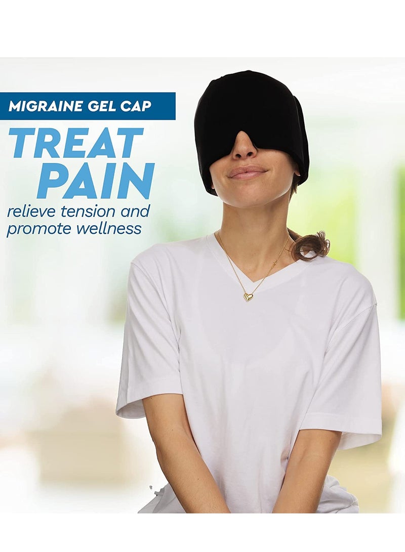 Excefore Ice Head Wrap, Form Fitting Gel Headache/Migraine Relief Hat, Cold Therapy Migraine Mask, Comfortable & Strechable Pack Eye Mask for Puffy Eyes, Tension, Sinus and Stress - Image 5