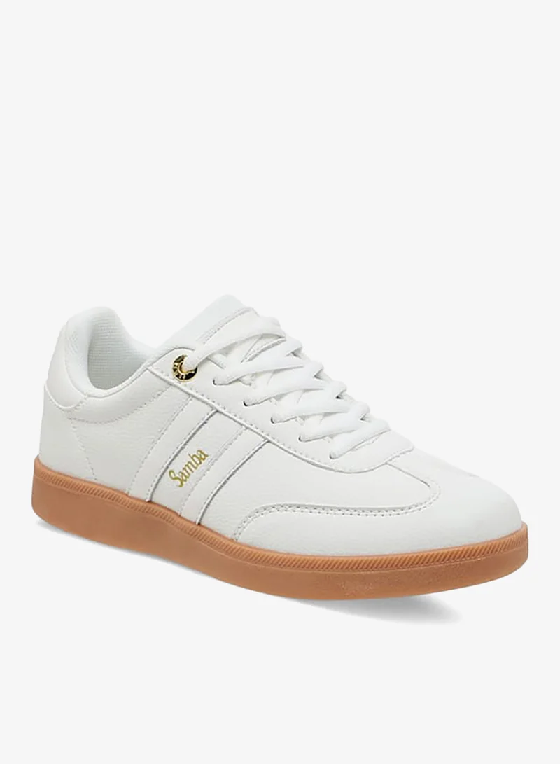 Women's Panelled Ankle Sneakers with Lace-Up Closure