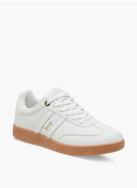 Women's Panelled Ankle Sneakers with Lace-Up Closure