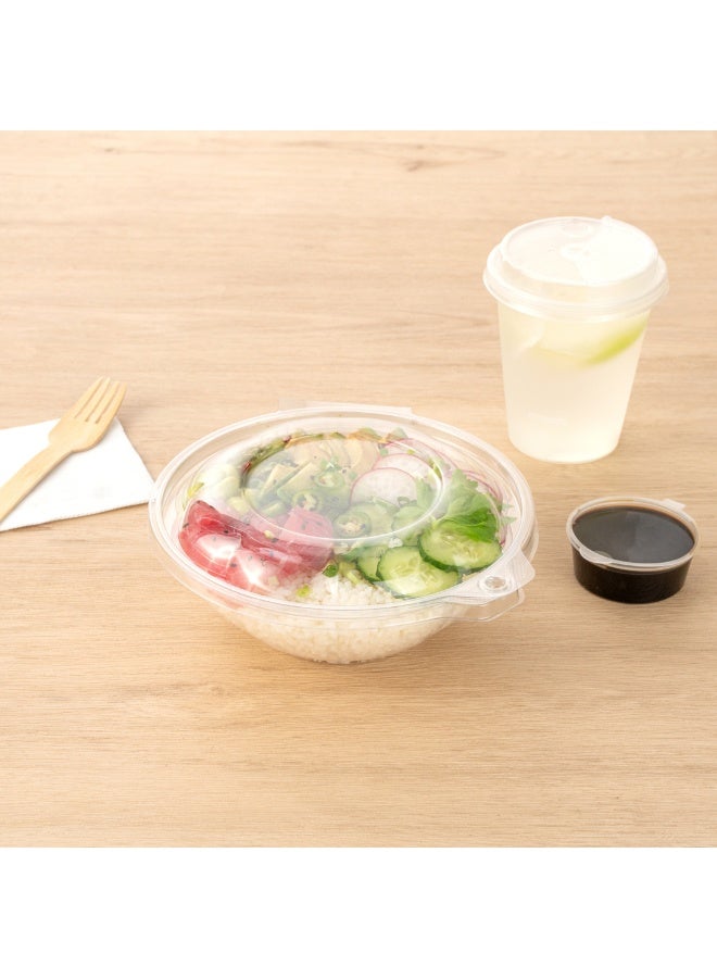 Restaurantware Tamper Tek 24 Ounce Take Out Bowls, 100 Tamper-Evident Meal Prep Bowls - Hinged Lid, Freezable, Clear Plastic To Go Bowls, Disposable, For Carry Out Or Lunches - Image 4