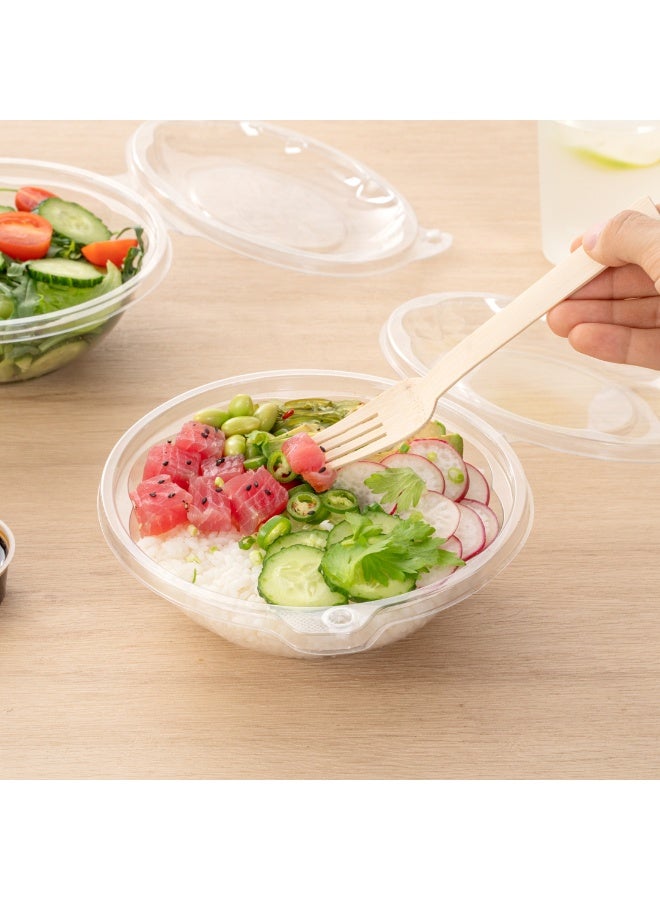 Restaurantware Tamper Tek 24 Ounce Take Out Bowls, 100 Tamper-Evident Meal Prep Bowls - Hinged Lid, Freezable, Clear Plastic To Go Bowls, Disposable, For Carry Out Or Lunches - Image 5