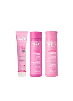 Cake Beauty Cake Beauty Curl Friend Curl Defining Shampoo Conditioner  Cream Set  Avocado  Argan Oil Curly Hair Products  AntiFrizz Cruelty Free  Vegan Gift Set 