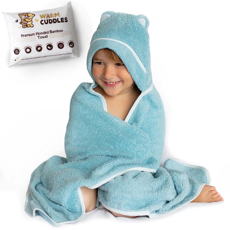 Premium Toddler Towels with Hood Rayon Made from Bamboo Toddler Bath Towel Large Hooded Towels for Toddlers Toddler Towels for Boy Girl Blue