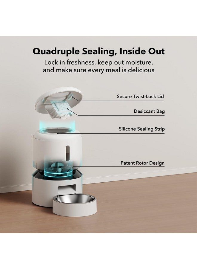 PETLIBRO PETLIBRO Automatic Cat Feeder, 5G WiFi Automatic Pet Feeder with Freshness Preservation, 3L Timed Cat Feeders for Dry Food, Up to 48 Portions 10 Meals Per Day, Granary Pet Feeder for Cat/Dog, White - Image 5