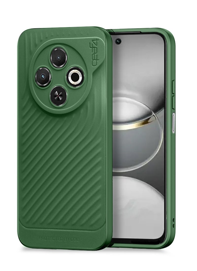 Gear4 - Tecno Spark 30C 4G 2024 Gear4 Soft Liquid Silicone with Wavey Texture Case Cover - Dark Green - Image 1