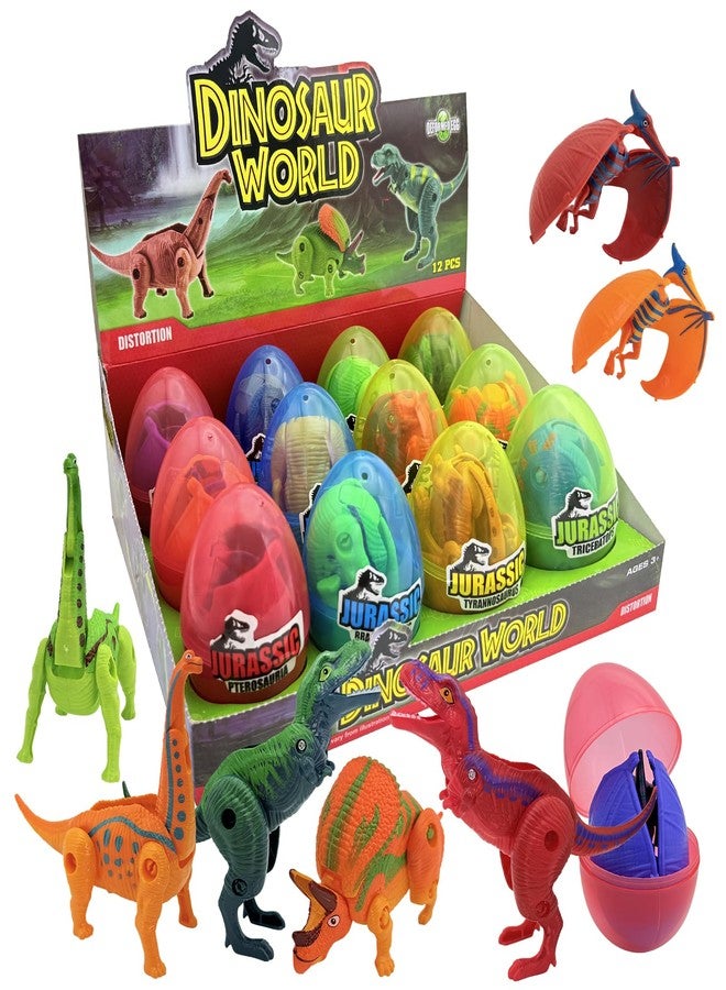 Sealive 12 PCS Easter Eggs Filled with Dinosaur Toys - Surprise Hatching Eggs for Kids | Perfect for Easter, Birthday Party Favors, Fun Educational Toys for Home & School Play - Image 1