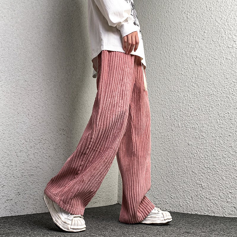 2023 Spring New Hong Kong Style Large Size Corduroy Trousers Loose Straight Casual Wide Leg Trendy Couple Pants - Image 3