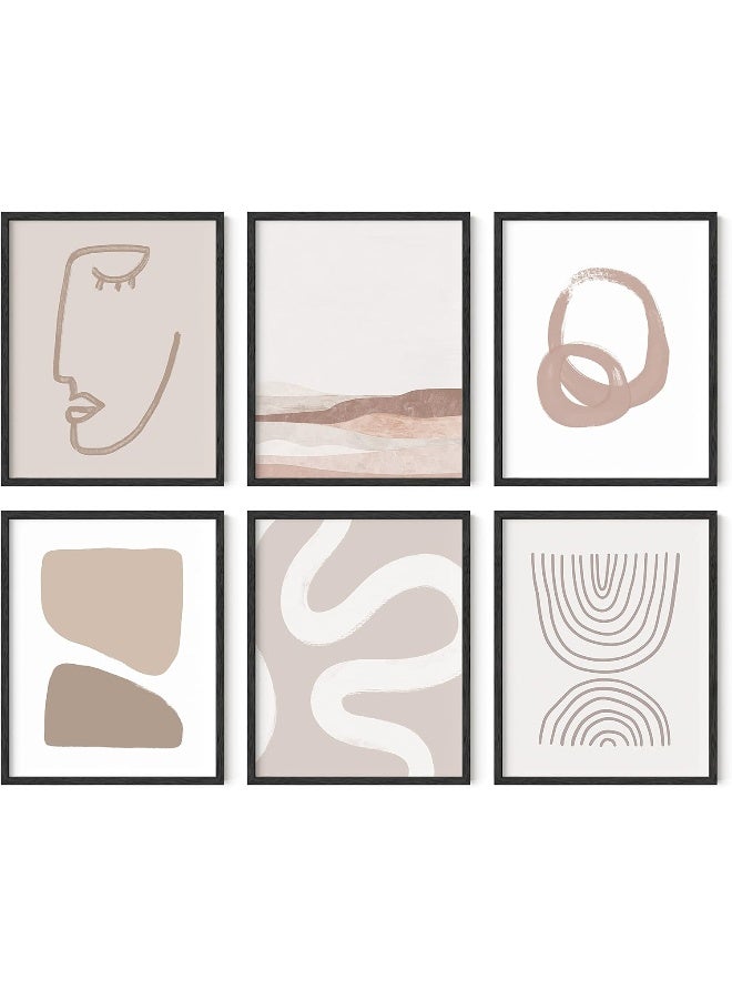 Home Trove Boho Posters - Set Of 6 Aesthetic Posters For Room, Mid Century Modern Poster, Boho Wall Prints, Gallery Wall Art Boho Artwork, Abstract Wall Art Prints, Neutral Art (Unframed 8X10) - Image 1