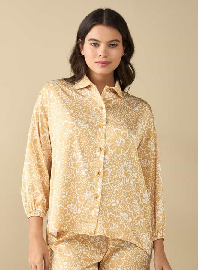 سبلاش فيڤ طقم قميص بأكمام طويلة وطبعات وبنطلون بيجاما - Image 2